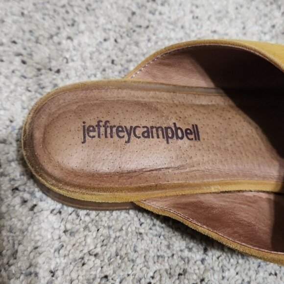 Jeffrey Campbell Suede Charlin Bow Pointy Toe Flat Mule Mustard Yellow Size 8 - Picture 7 of 12